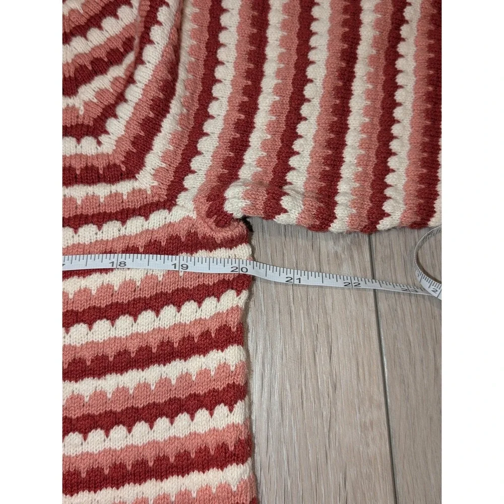 Croft & Barrow Womens Large Pink Striped Crew Neck‎ Sweater